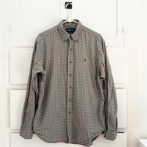 Ralph Lauren Plaid Button Down Shirt Classic Fit Cotton Men’s Large
